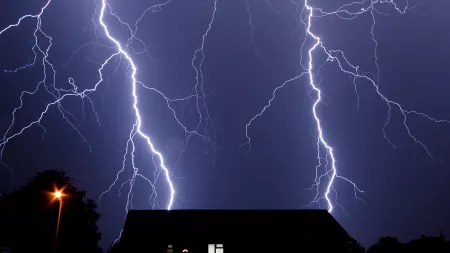 Lightning striking roof